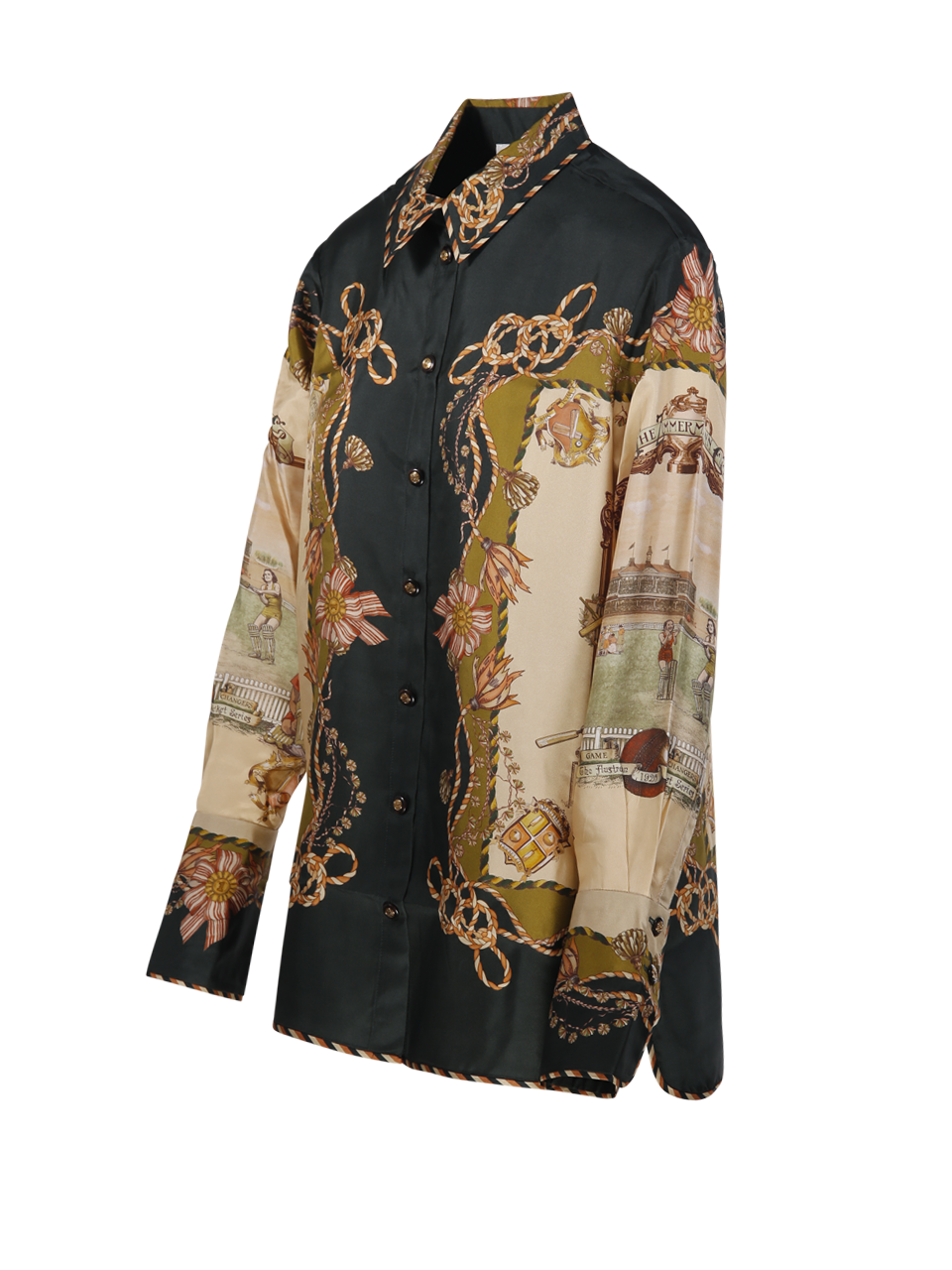 WOMAN ZIMMERMANN GREEN SILK VALIANT TWILL SHIRT