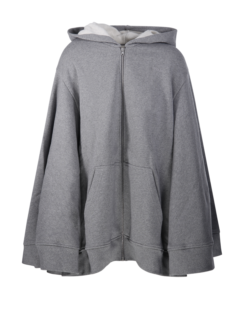DONNA 7 FOR ALL MANKIND FELPA OVERSIZE IN COTONE GRIGIO 