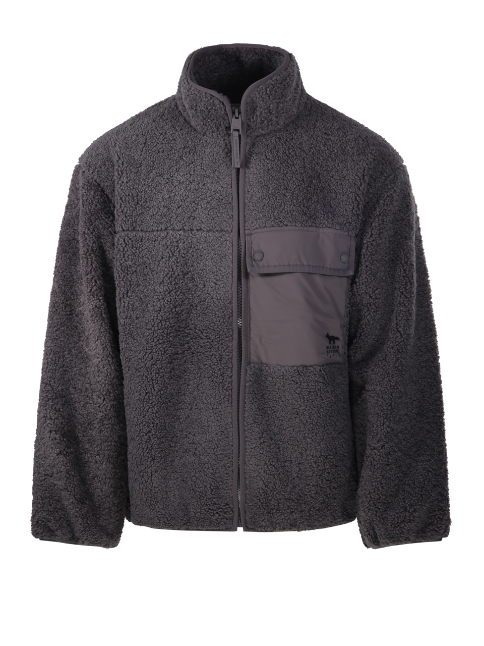 UOMO MAISON KITSUNE GIACCA FLEECE IN POLIESTERE GRIGIO 