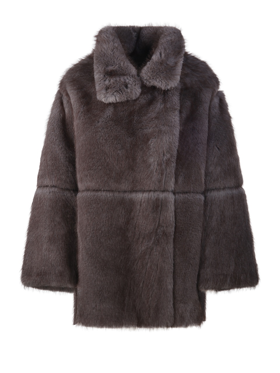WOMAN VALENTINI 1972 BROWN POLYESTER  ECO ZIBELLINO COAT 