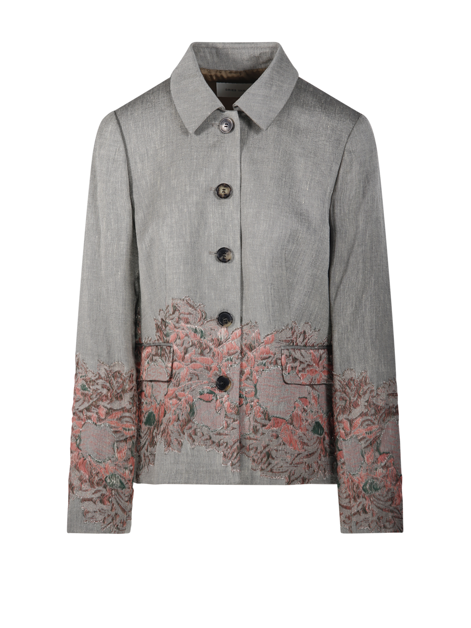 WOMAN DRIES VAN NOTEN GREY LINEN BETTSY JACKET