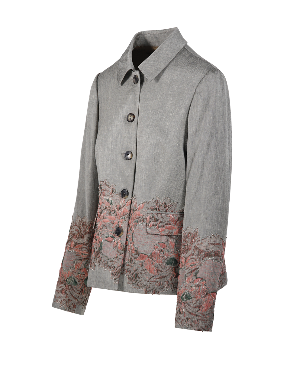WOMAN DRIES VAN NOTEN GREY LINEN BETTSY JACKET