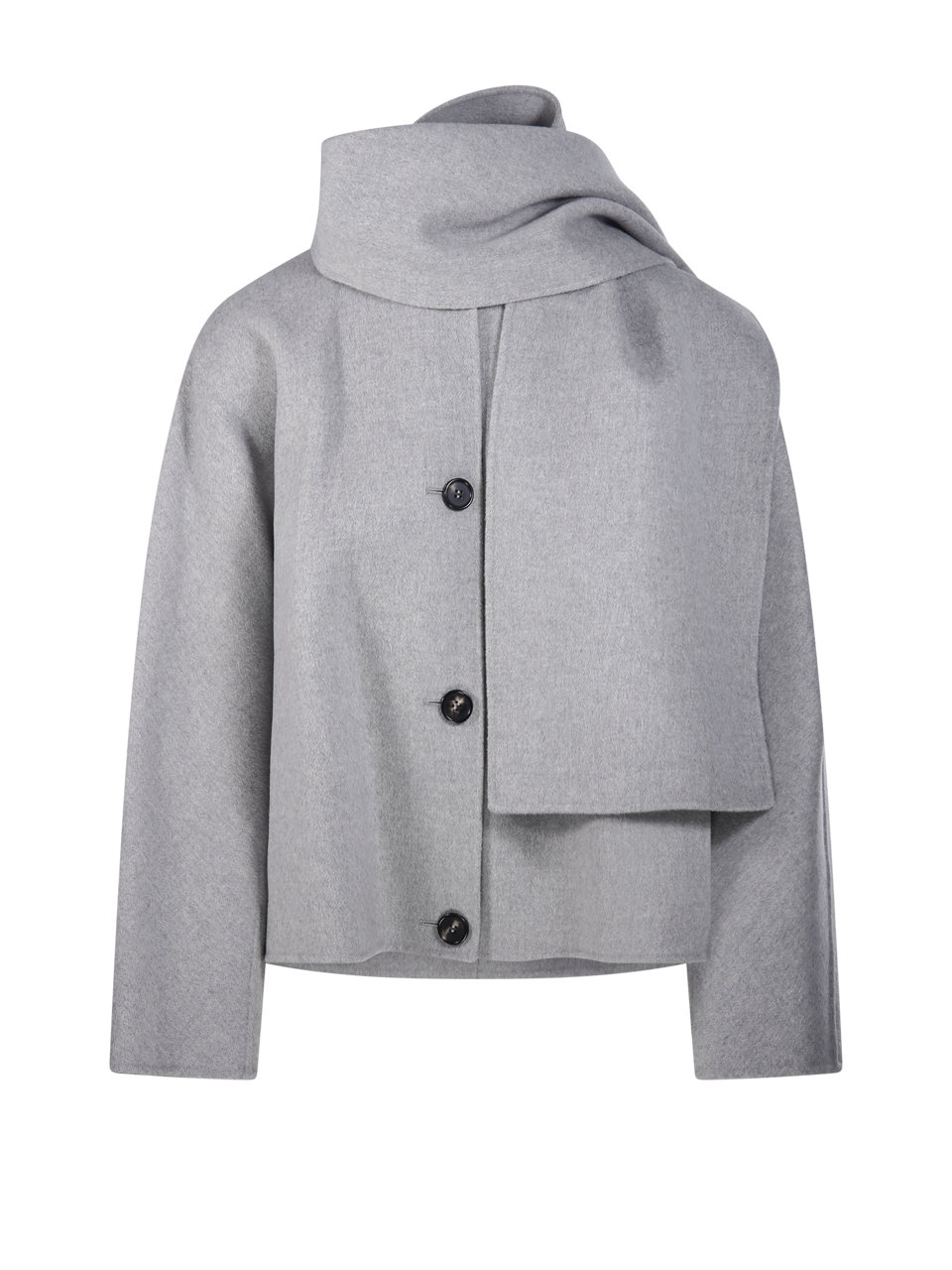 WOMAN MAXMARA S GREY VIRGIN WOOL KATE SHORT COAT 