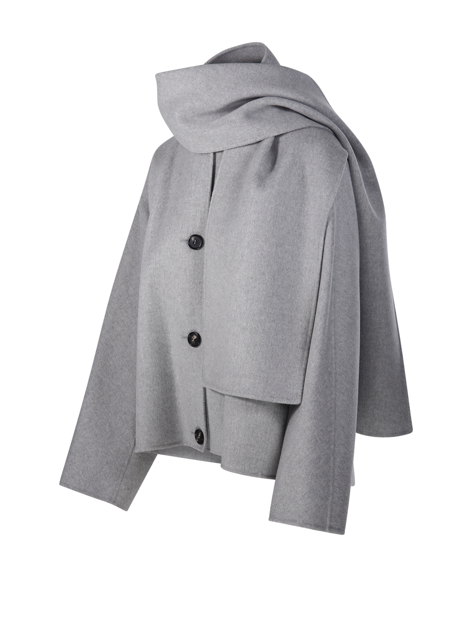 WOMAN MAXMARA S GREY VIRGIN WOOL KATE SHORT COAT 