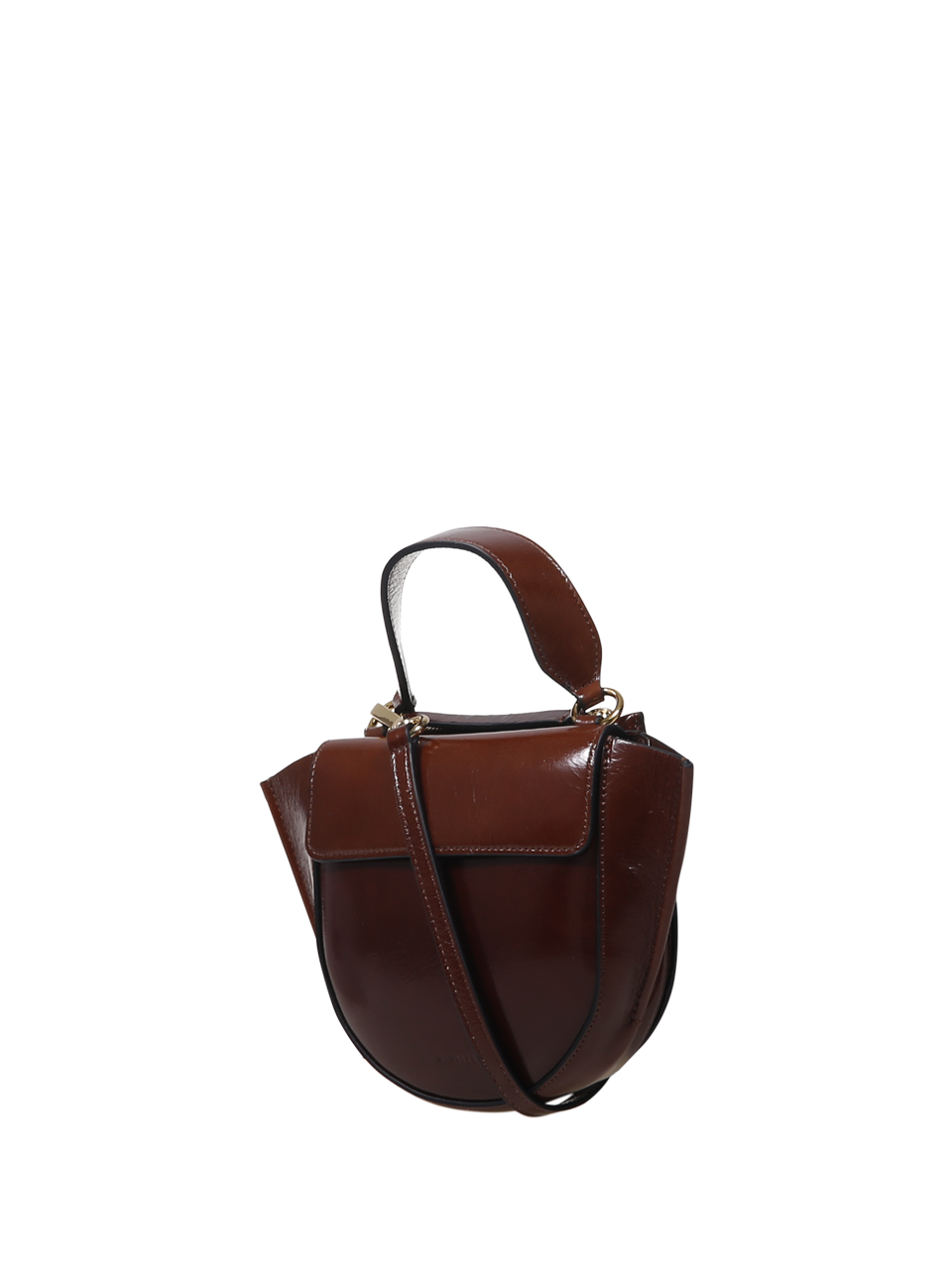 WOMAN WANDLER BROWN LEATHER HORTENSIA PICCOLA BAG