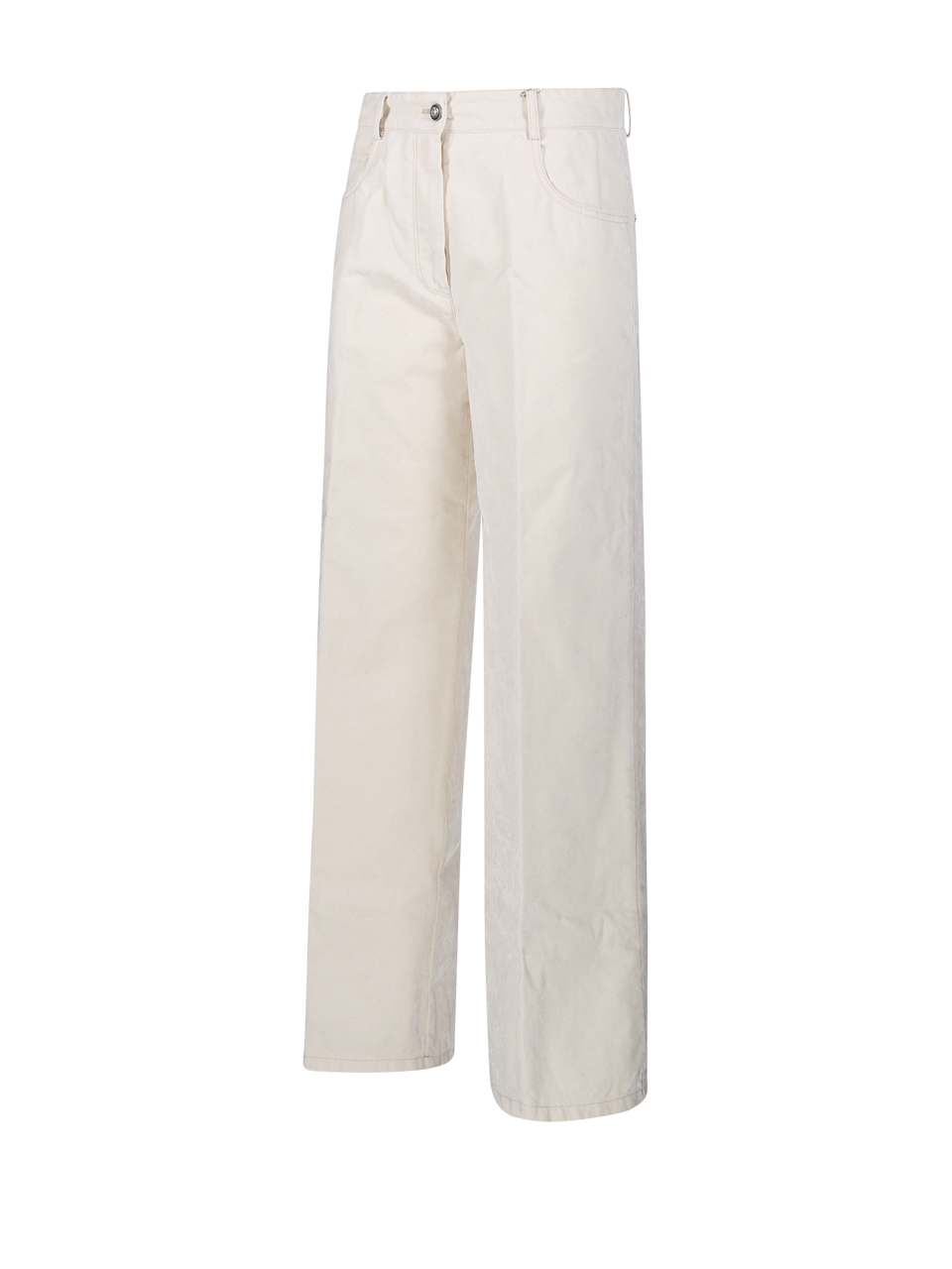 WOMAN FORTE FORTE IVORY COTTON FLOCK DENIM 5 POCKETS PANT
