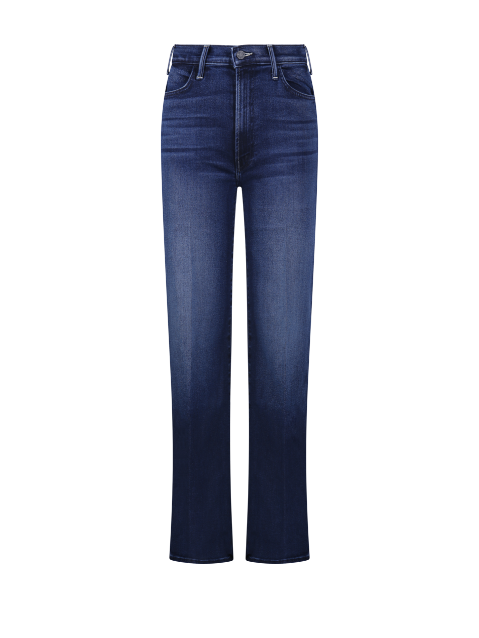 WOMAN MOTHER BLUE COTTON THE HUSTLER ROLLER SNEAK JEANS