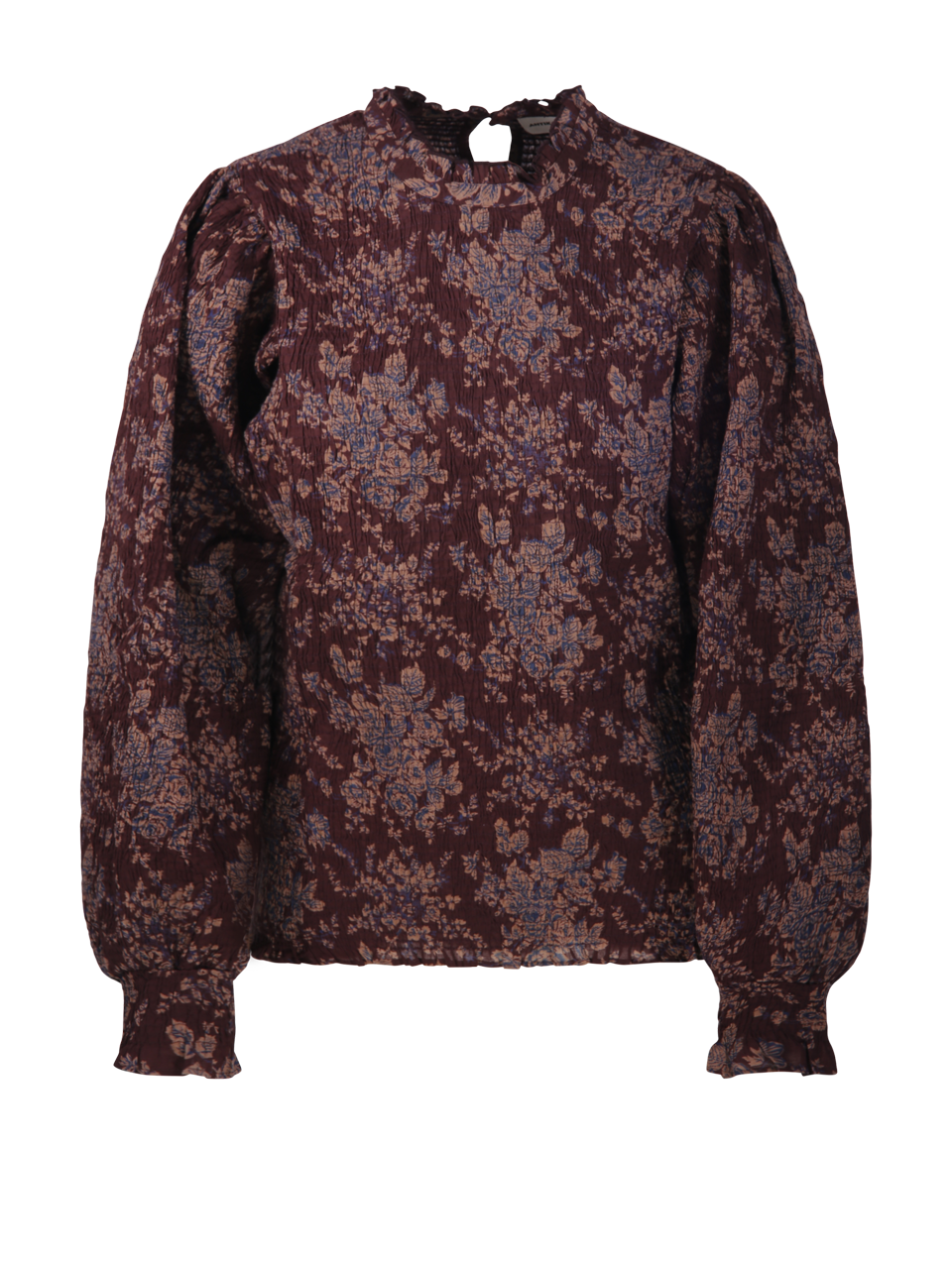WOMAN ANTIK BATIK BROWN COTTON CINZO SMOCK BLOUSE