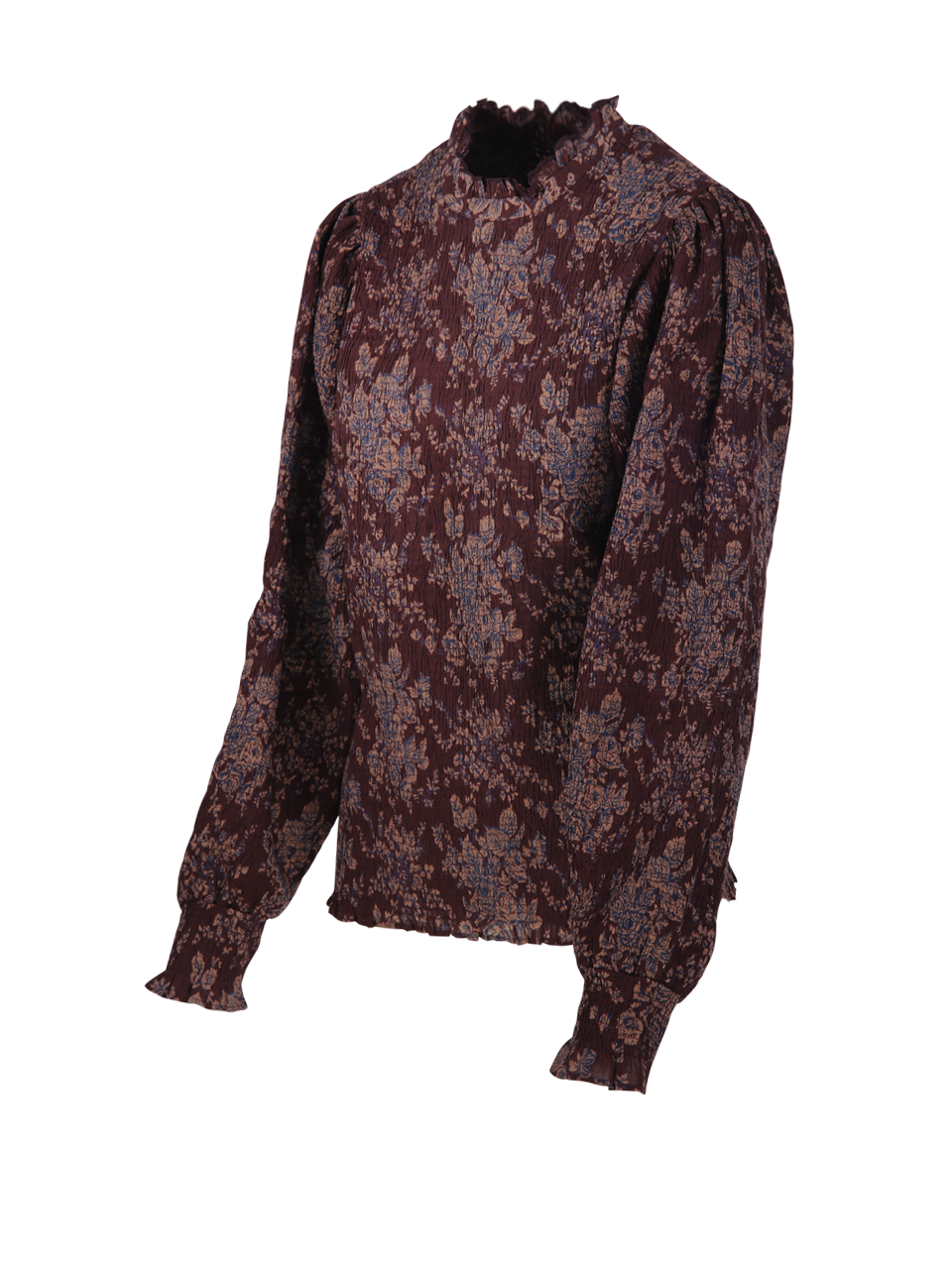 WOMAN ANTIK BATIK BROWN COTTON CINZO SMOCK BLOUSE
