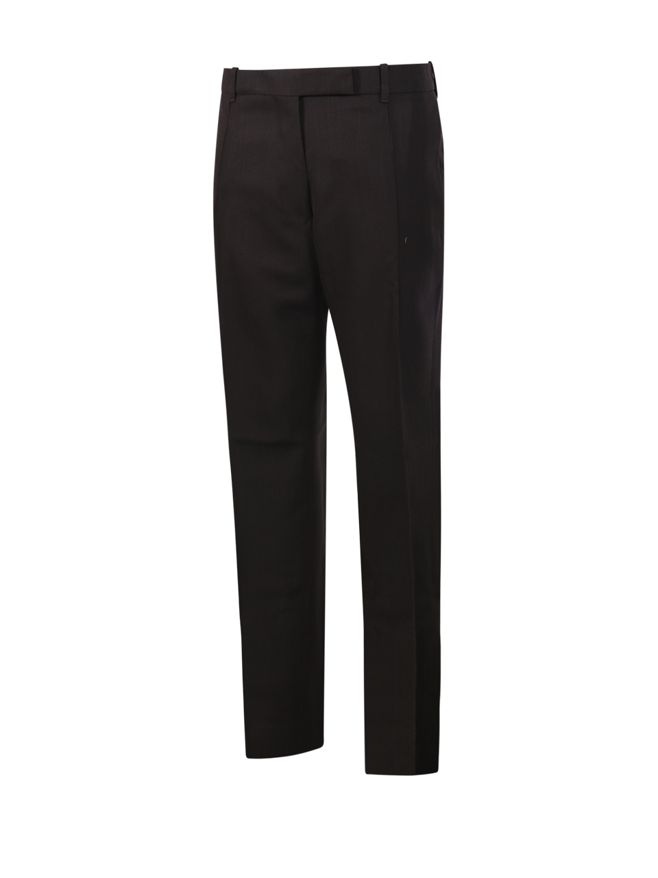 WOMAN STUDIO NICHOLSON BROWN VIRGIN WOOL STRAIGHT LEG PIN TUCK TAILORED TROUSER