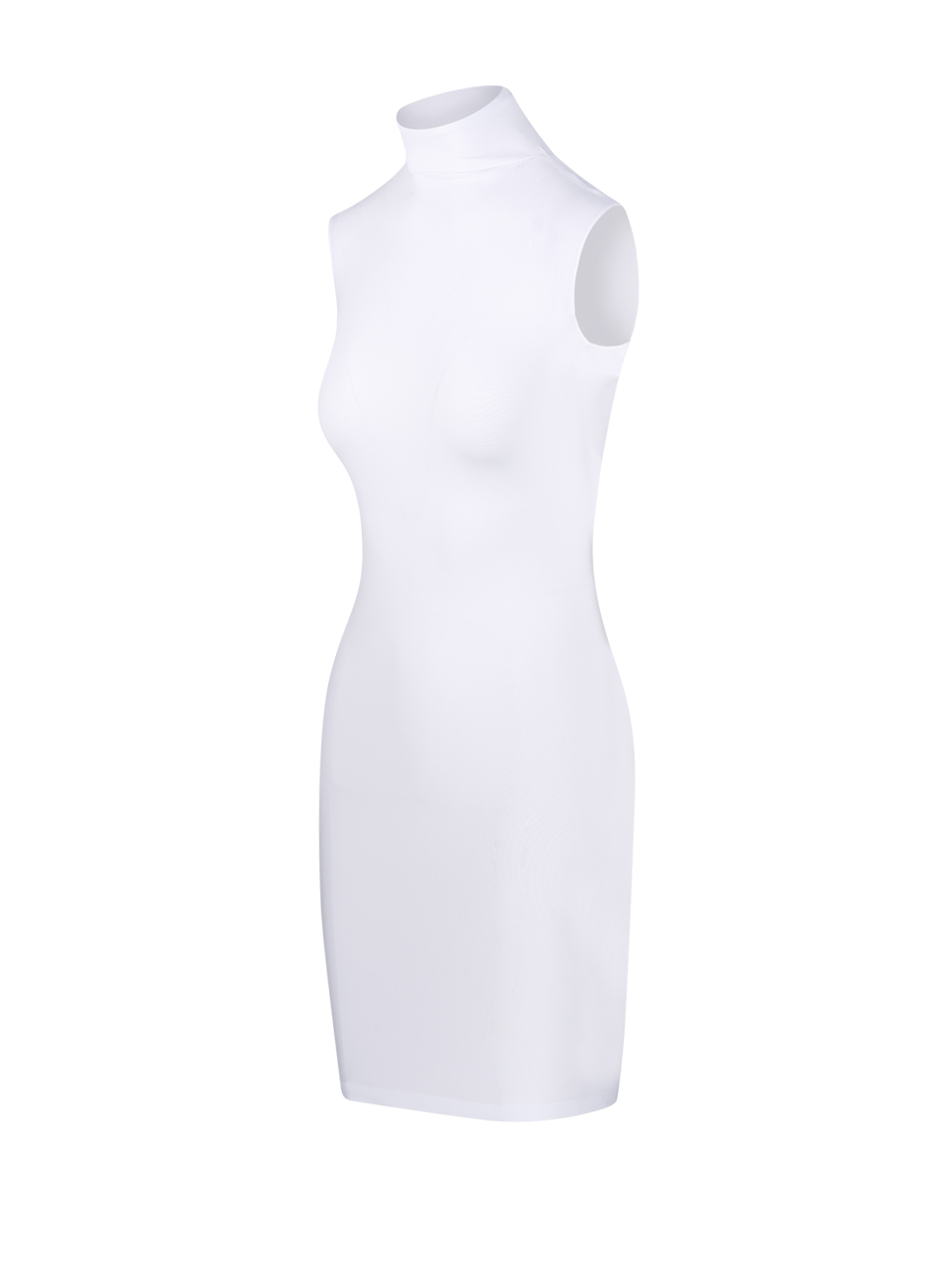 WOMAN GUCCI WHITE POLYAMIDE SLEEVELESS HIGH NECK DRESS
