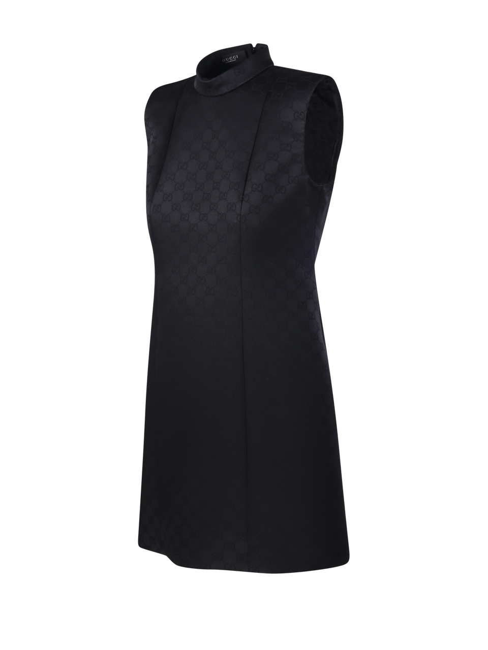 WOMAN GUCCI BLACK POLYESTER SLEEVELESS HIGH NECK DRESS