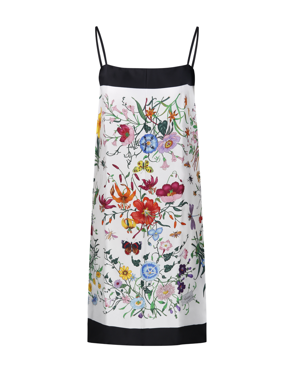 WOMAN GUCCI WHITE SILK DRESS FLORA