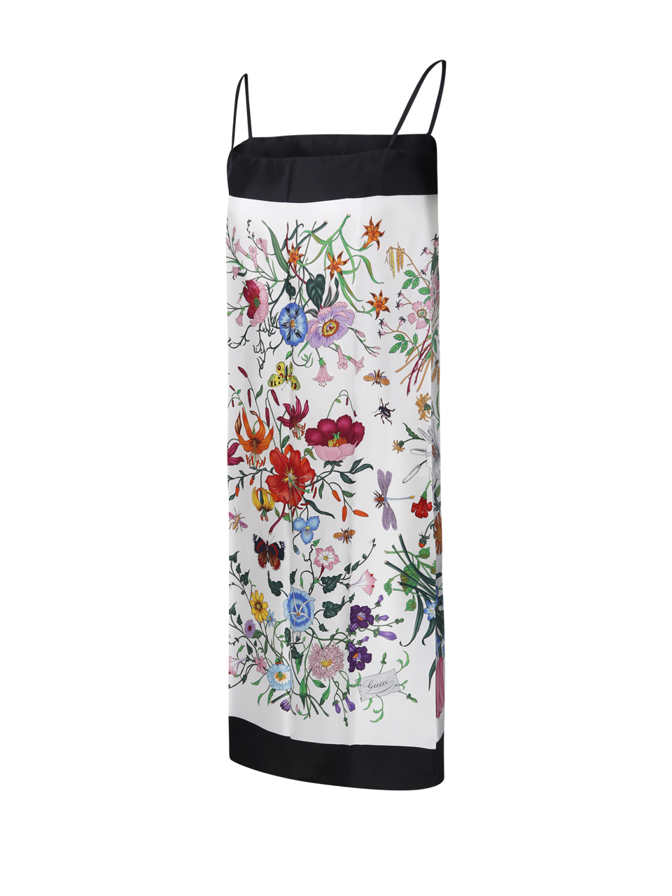 WOMAN GUCCI WHITE SILK DRESS FLORA
