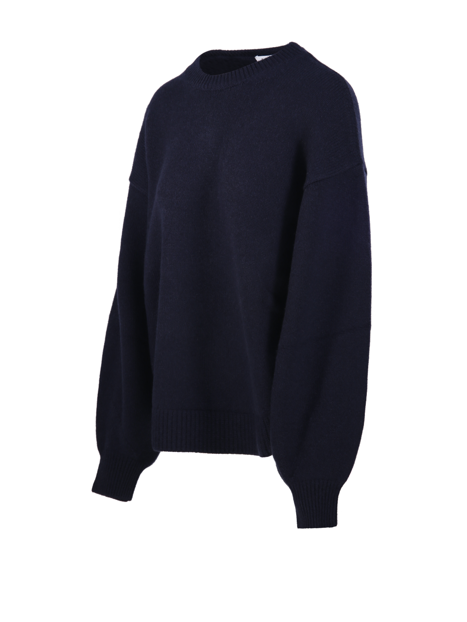 WOMAN ALAIA BLUE CASHMERE CURVED JUMPER SWEATER