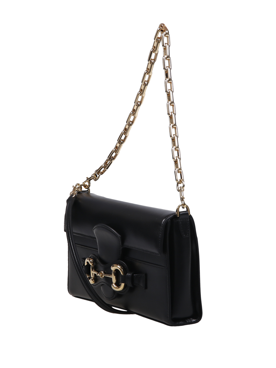 WOMAN GUCCI BLACK LEATHER NEW HORSEBIT SHOULDER BAG