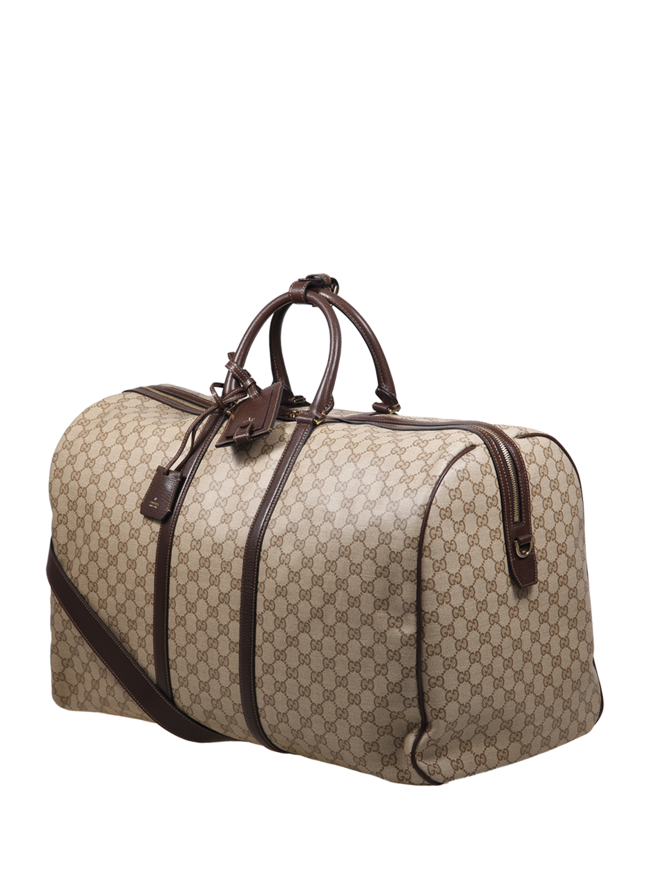 MEN GUCCI BEIGE LEATHER DUFFLE BAG