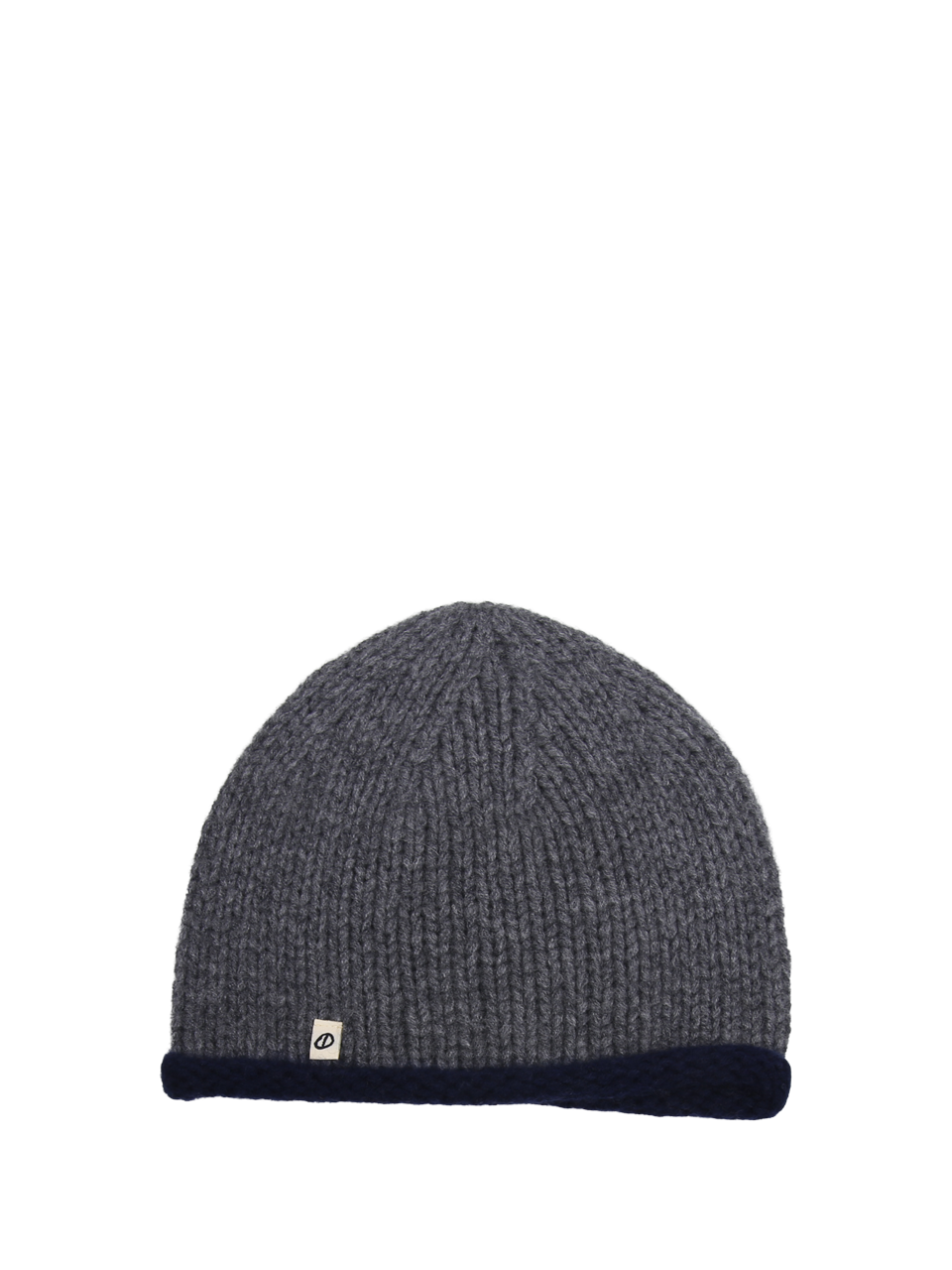 WOMAN OATS & RICE (M&O) GREY ORGANIC COTTON COTTAGE HAND KNITTED ROLLED EDGE BEANIE