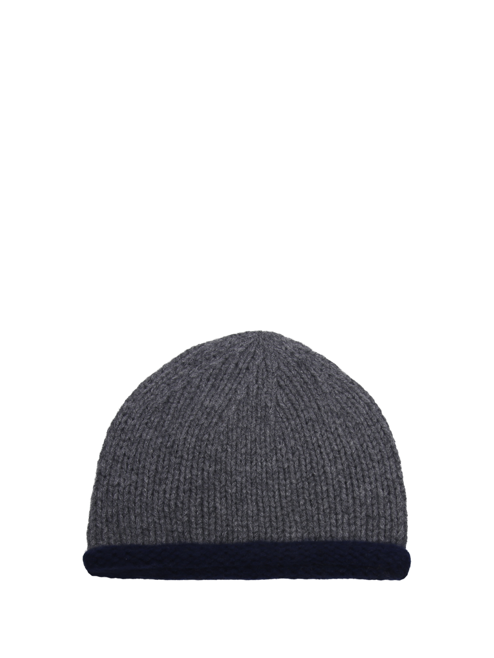 WOMAN OATS & RICE (M&O) GREY ORGANIC COTTON COTTAGE HAND KNITTED ROLLED EDGE BEANIE