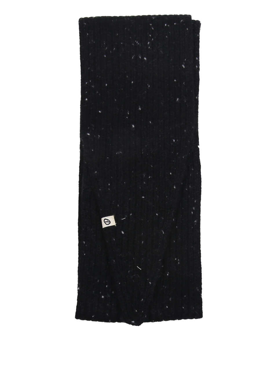 WOMAN OATS & RICE (M&O) BLACK ORGANIC CASHMERE COTTAGE HAND KNITTED ROLLED EDGE BEANIE