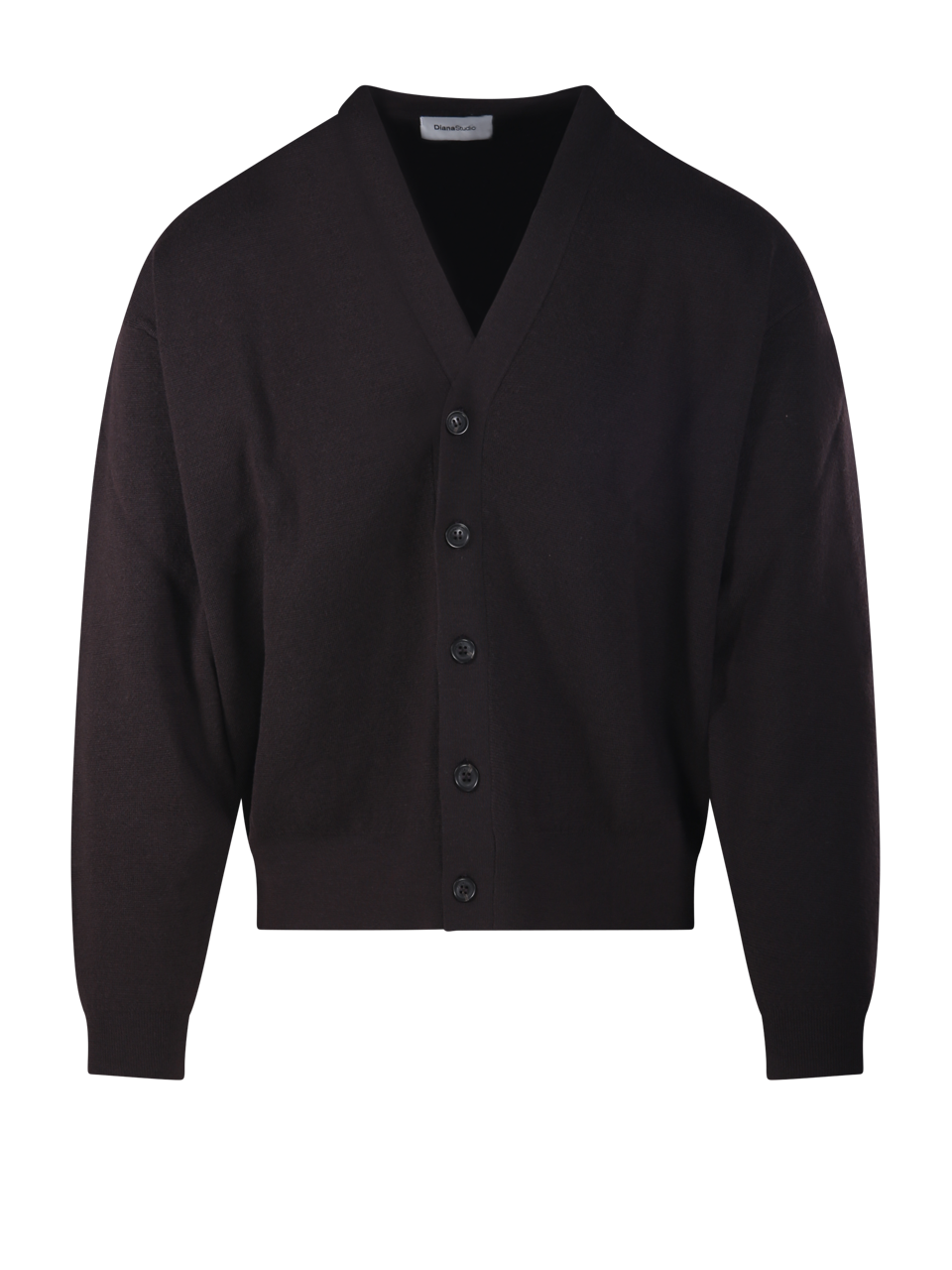 MEN DIANA STUDIO BROWN MERINO WOOL CARDIGAN