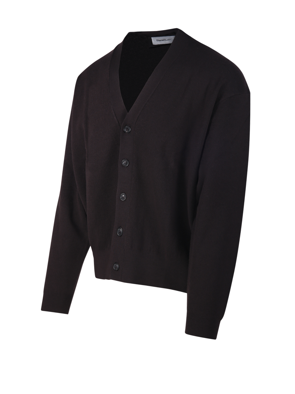 MEN DIANA STUDIO BROWN MERINO WOOL CARDIGAN