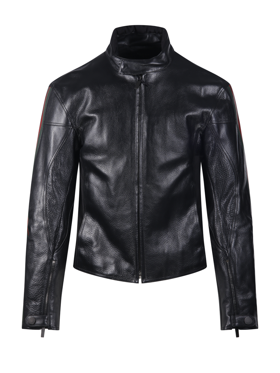 MEN GUCCI BLACK LEATHER BIKER JACKET