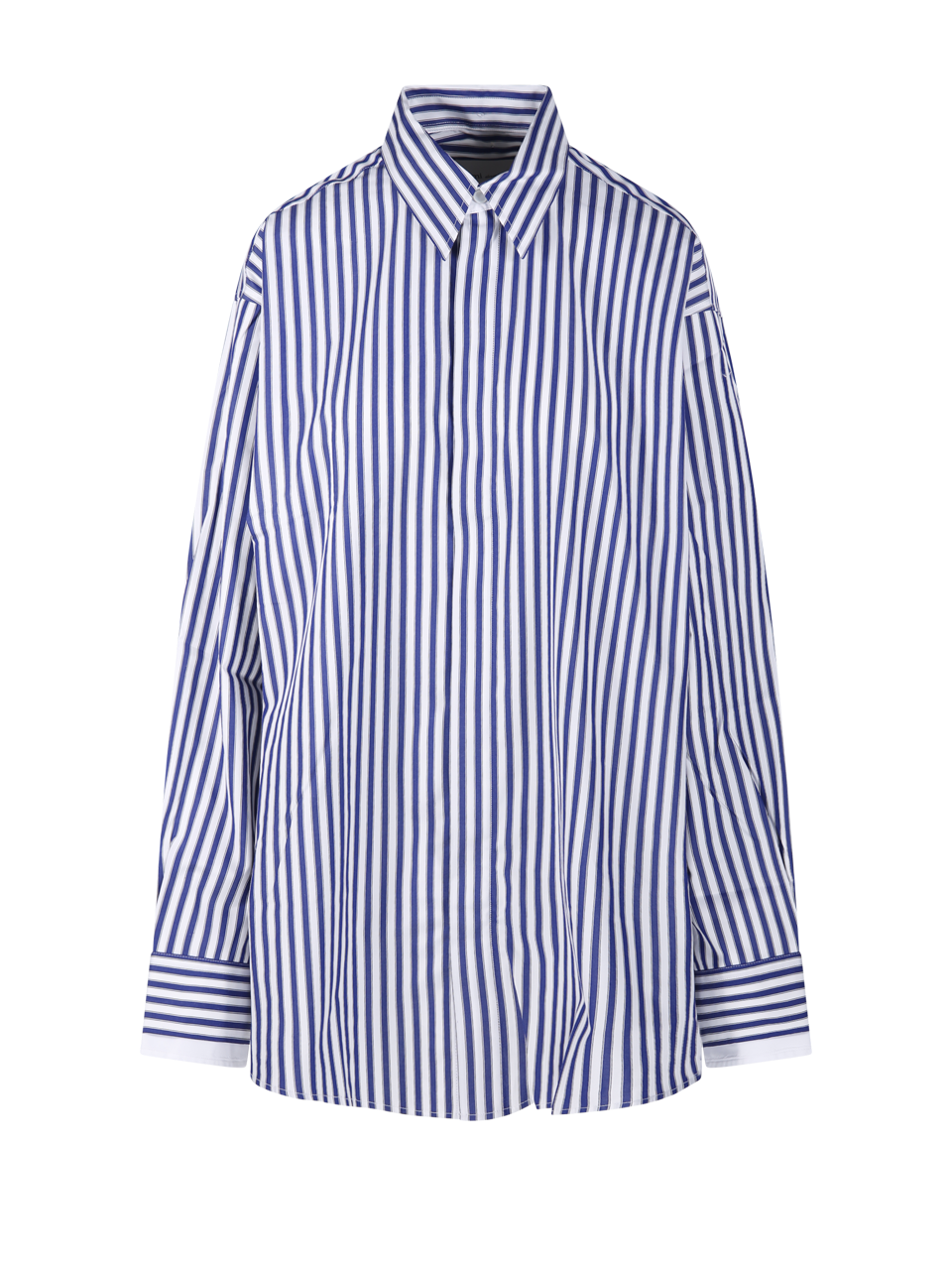 DONNA AMI CAMICIA A RIGHE IN COTONE BLU 