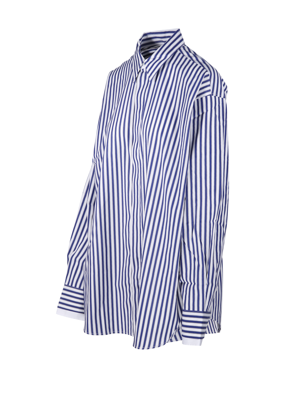DONNA AMI CAMICIA A RIGHE IN COTONE BLU 