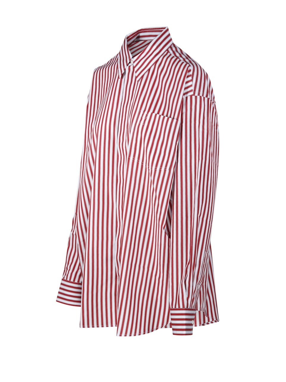 DONNA AMI CAMICIA A RIGHE IN COTONE ROSSO 