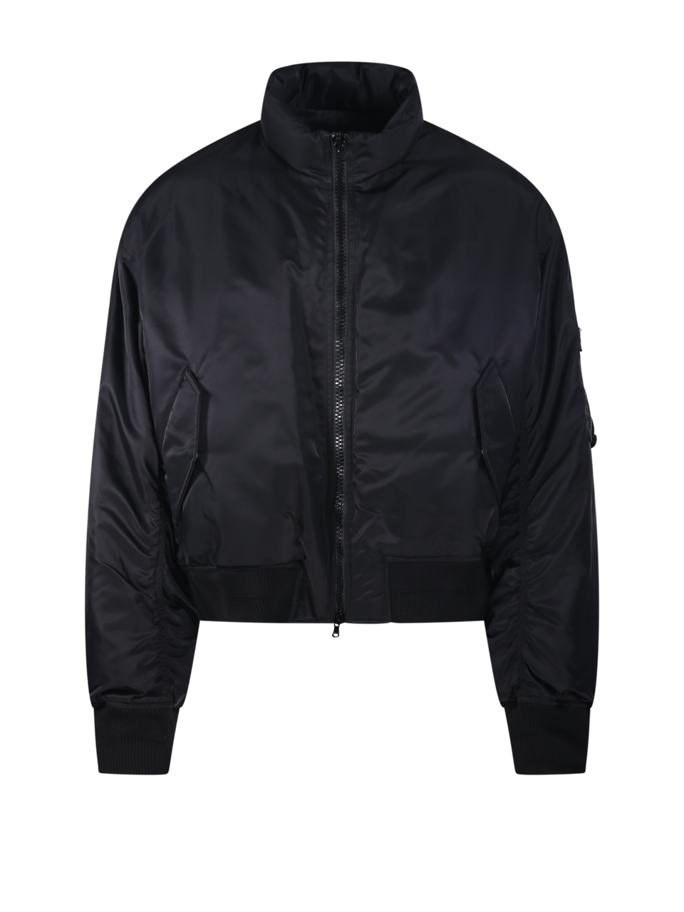 MEN COOR BLACK NYLON STAND COLLAR NECK DOWN PUFFER JACKET