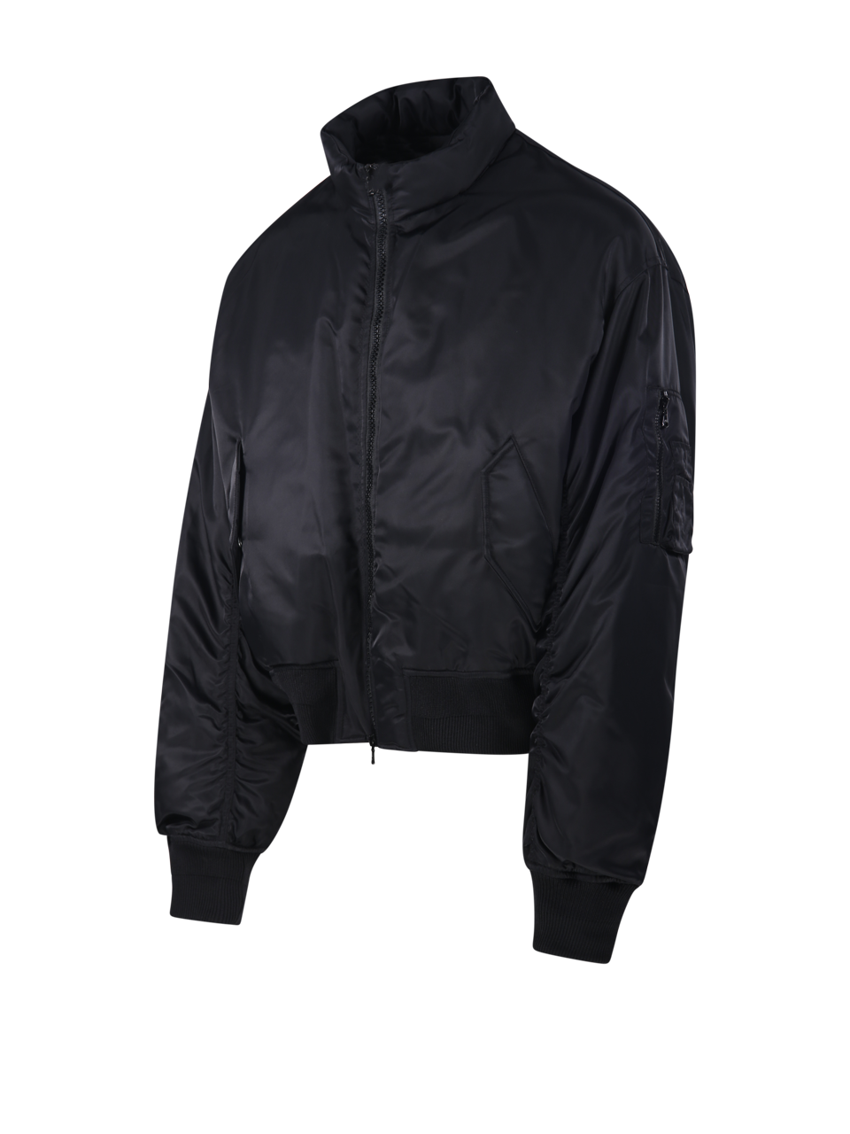MEN COOR BLACK NYLON STAND COLLAR NECK DOWN PUFFER JACKET