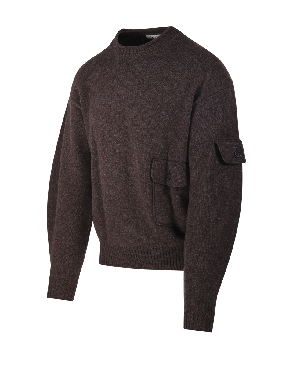 MEN COOR BROWN WOOL CREWNECK SWEATER