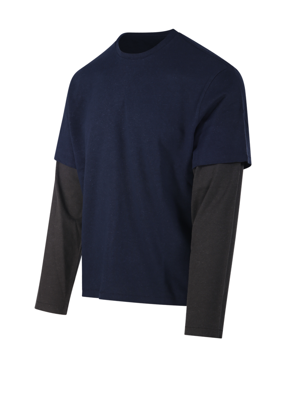 MEN COOR BLUE HEMP LONG SLEEVE TSHIRT