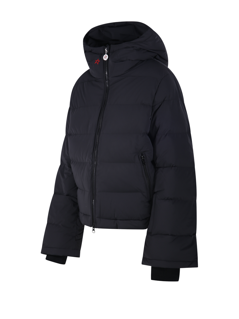 WOMAN PERFECT MOMENT BLACK NYLON POLAR FLARE SKI JACKET