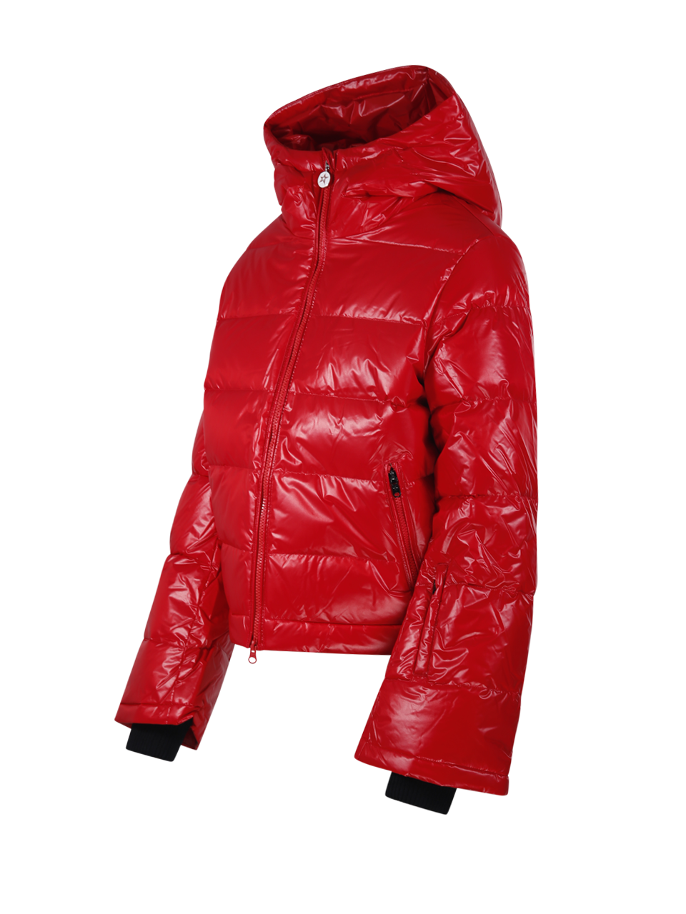 WOMAN PERFECT MOMENT RED NYLON POLAR FLARE SKI JACKET