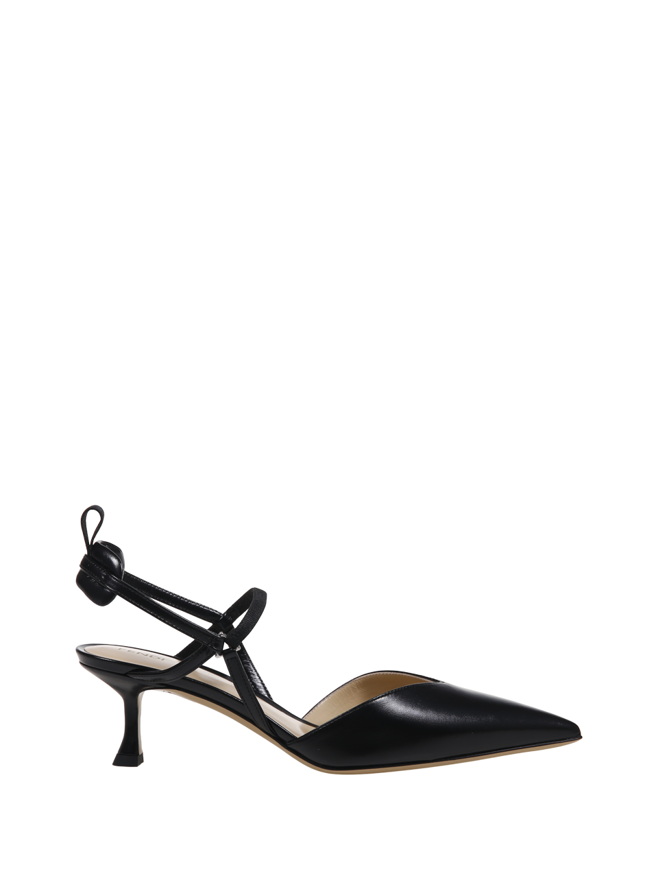 WOMAN FENDI BLACK LEATHER COLIBRI SLINGBACK