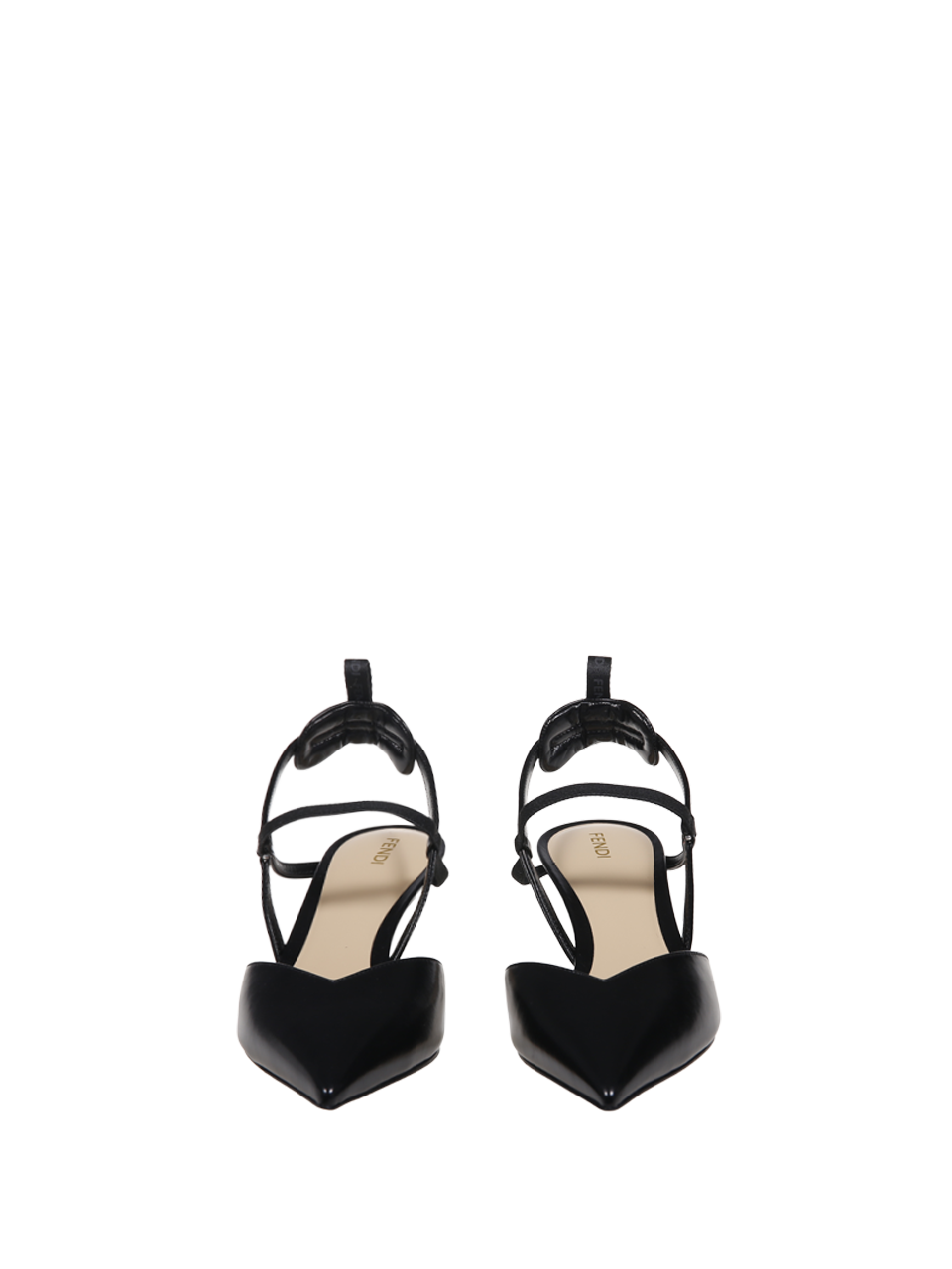 WOMAN FENDI BLACK LEATHER COLIBRI SLINGBACK