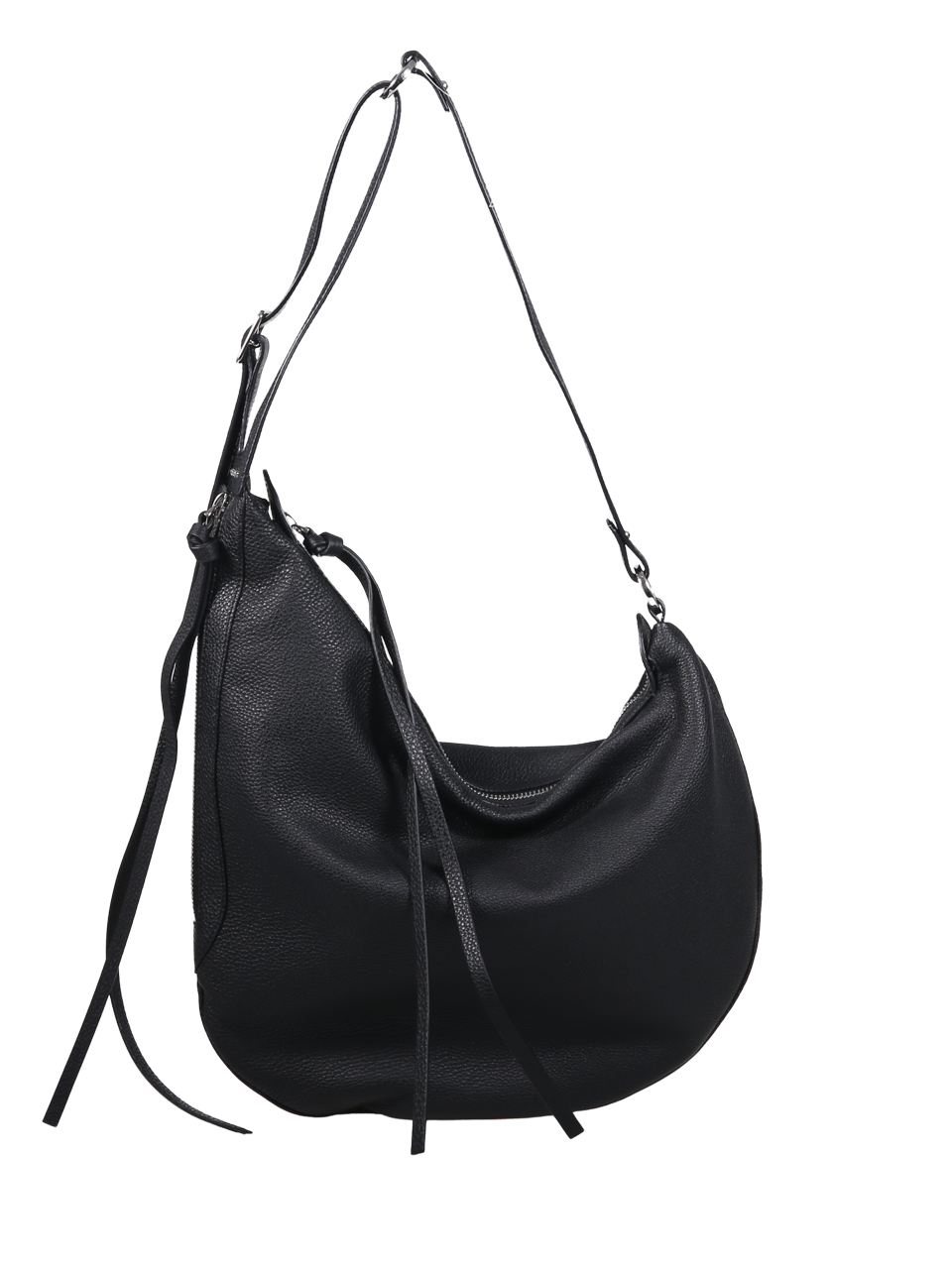 MEN FENDI BLACK LEATHER OYSTER LARGE BAG