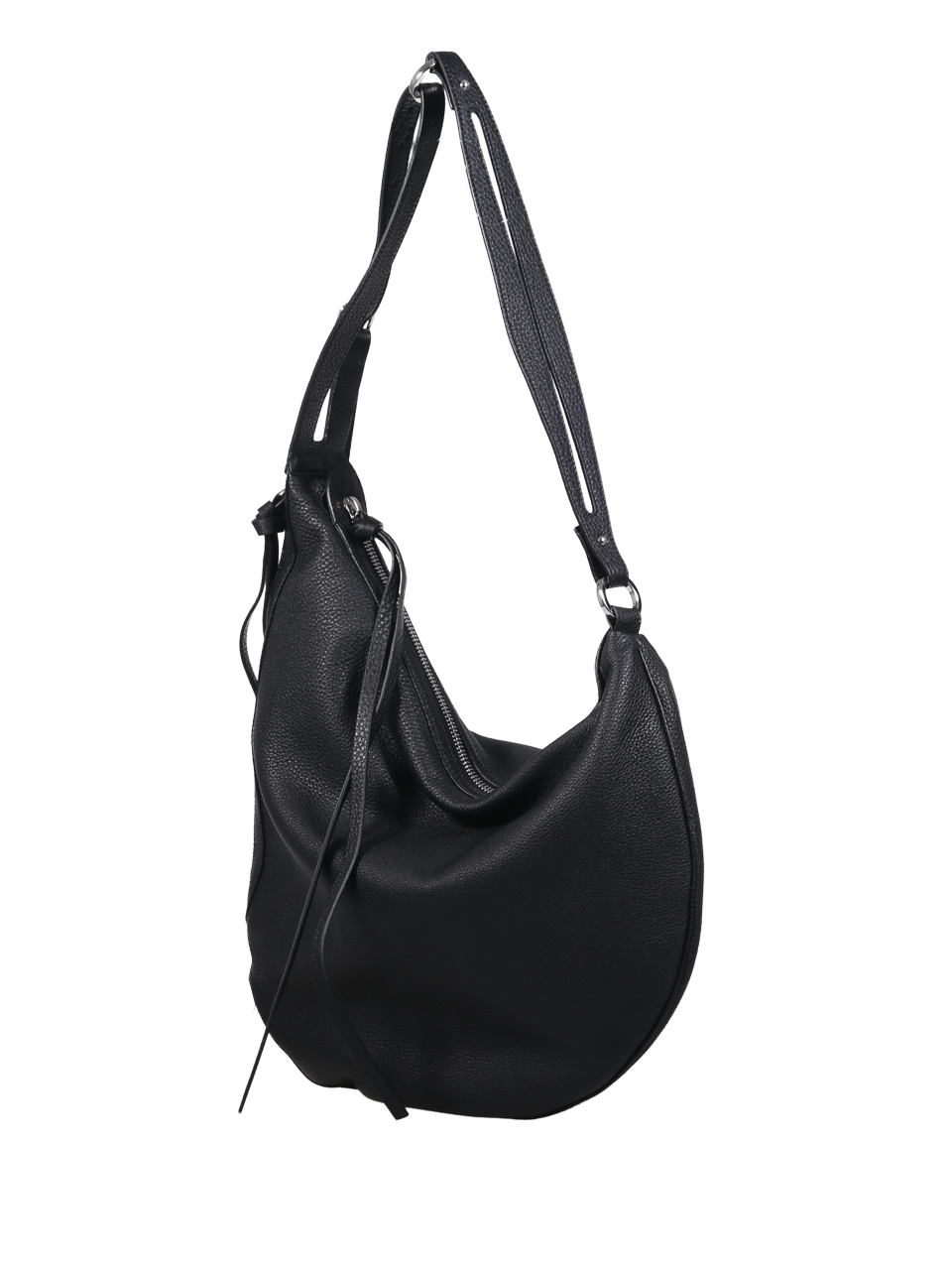 MEN FENDI BLACK LEATHER OYSTER LARGE BAG