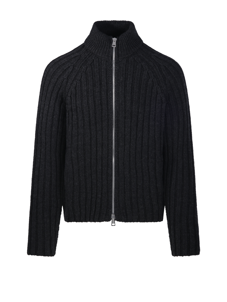 MEN OUR LEGACY BLACK MERINO WOOL ULTRA ZIP FUNNEL SWEATER