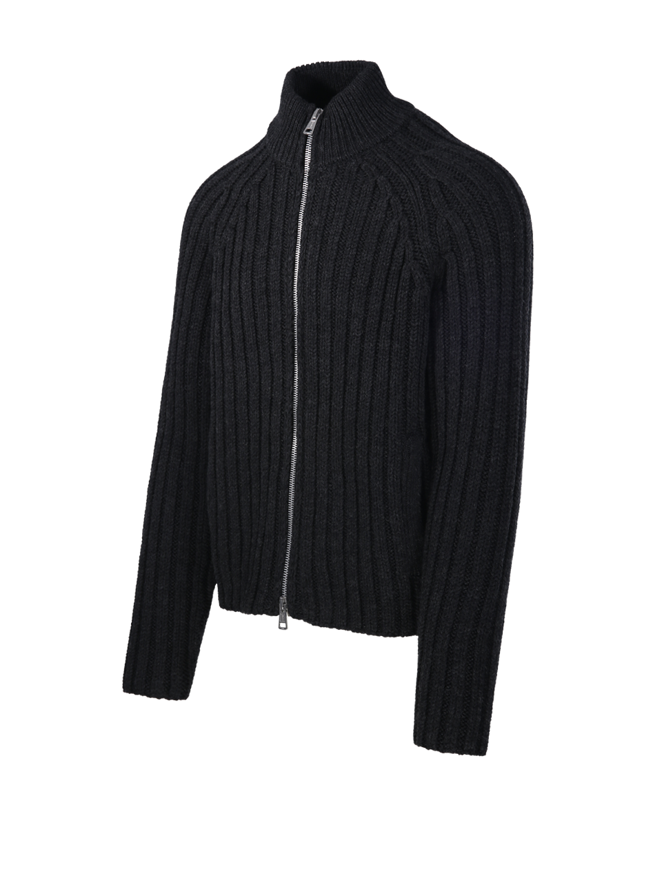 MEN OUR LEGACY BLACK MERINO WOOL ULTRA ZIP FUNNEL SWEATER