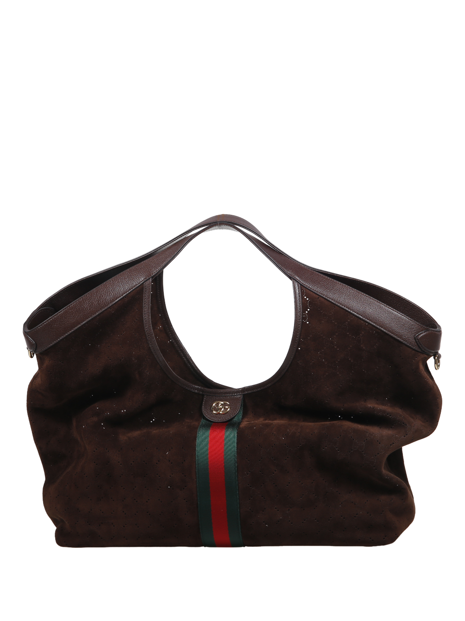 WOMAN GUCCI BROWN LEATHER GIGLIO L SHOPPING BAG