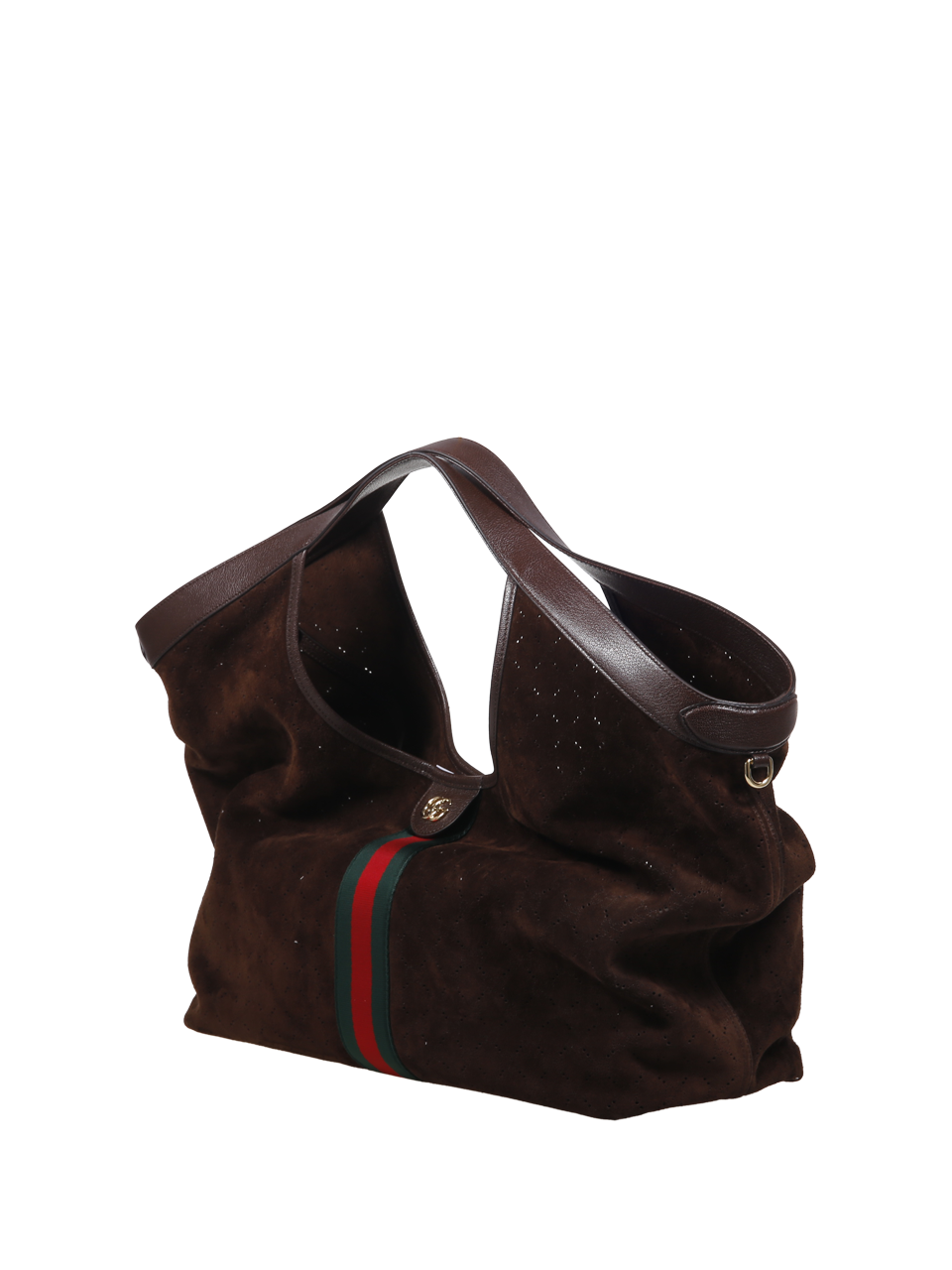 WOMAN GUCCI BROWN LEATHER GIGLIO L SHOPPING BAG