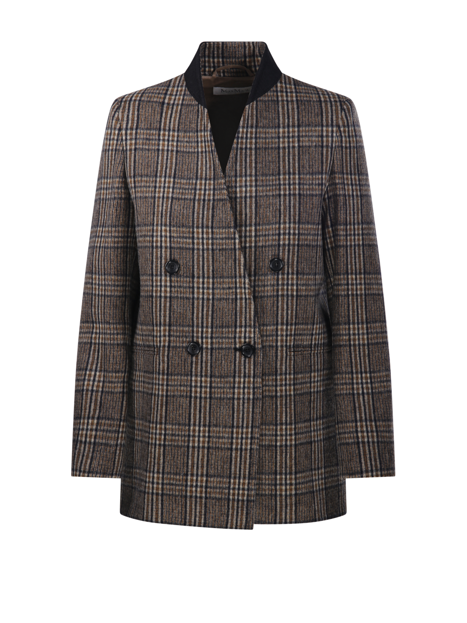 WOMAN MAXMARA BEIGE VIRGIN WOOL ELMO CHECK JACKET