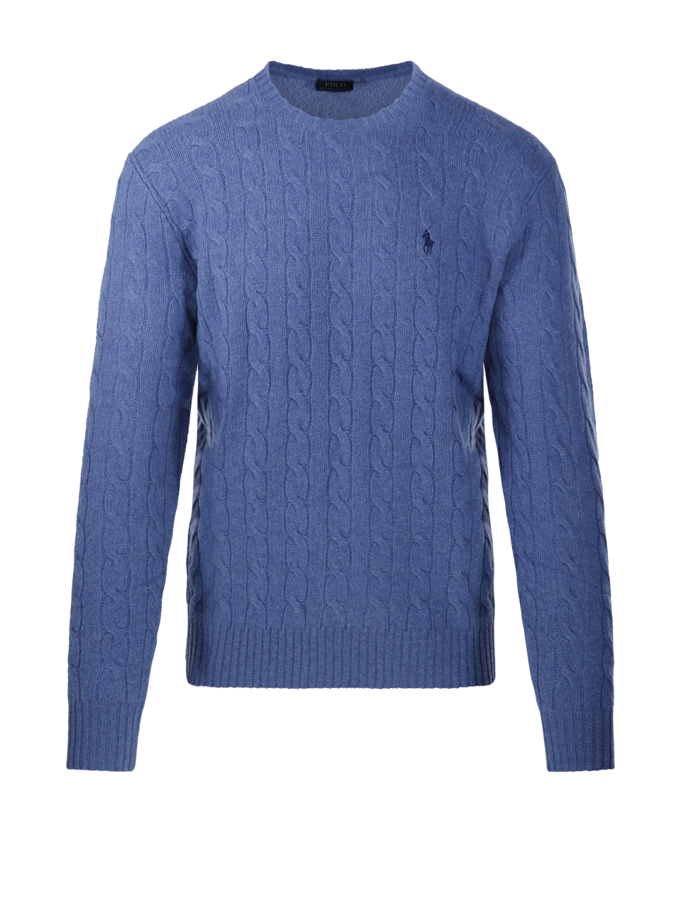 MEN RALPH LAUREN BLUE WOOL ROUND NECK SWEATER