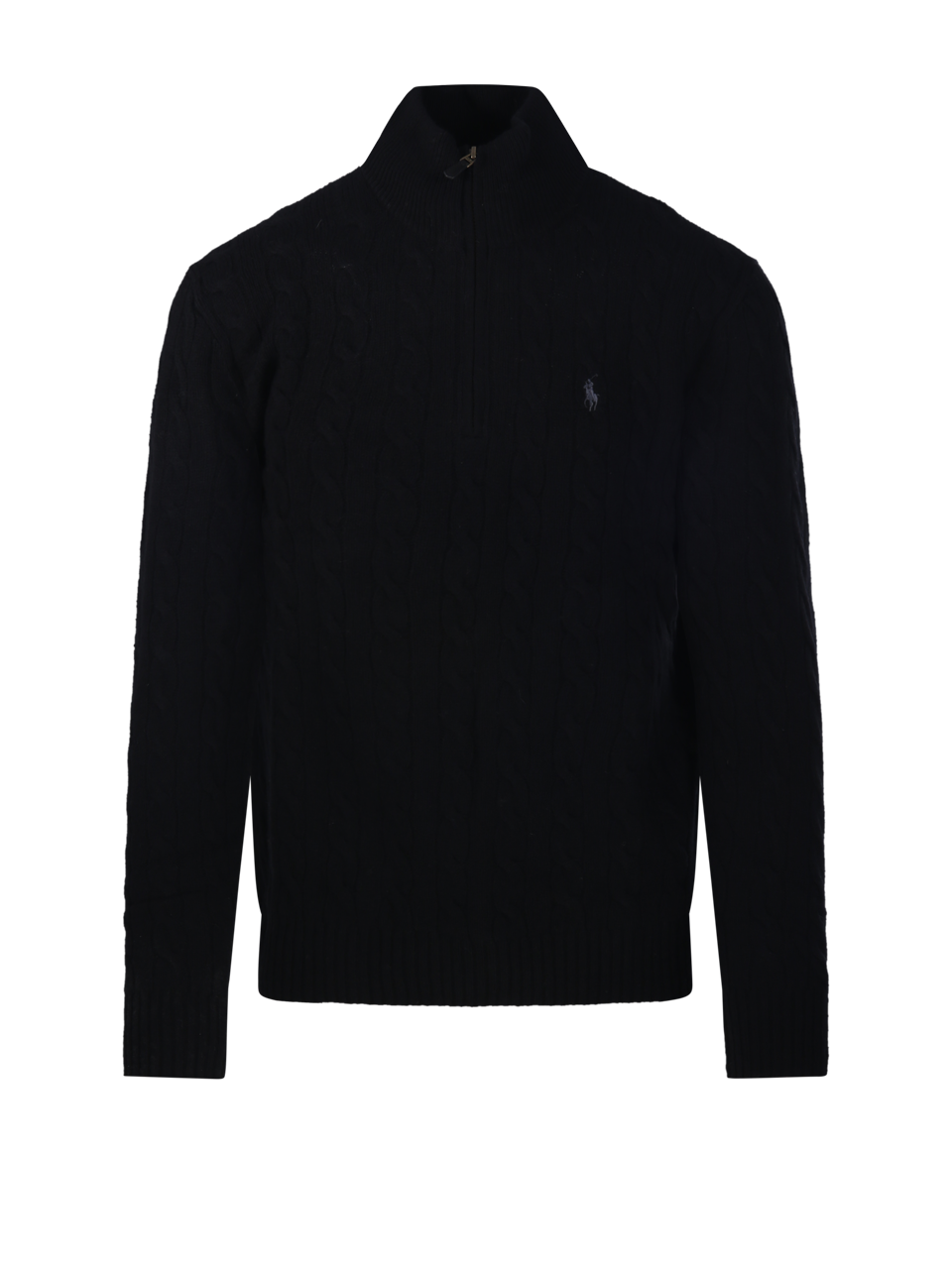 MEN RALPH LAUREN BLACK WOOL ROUND NECK SWEATER