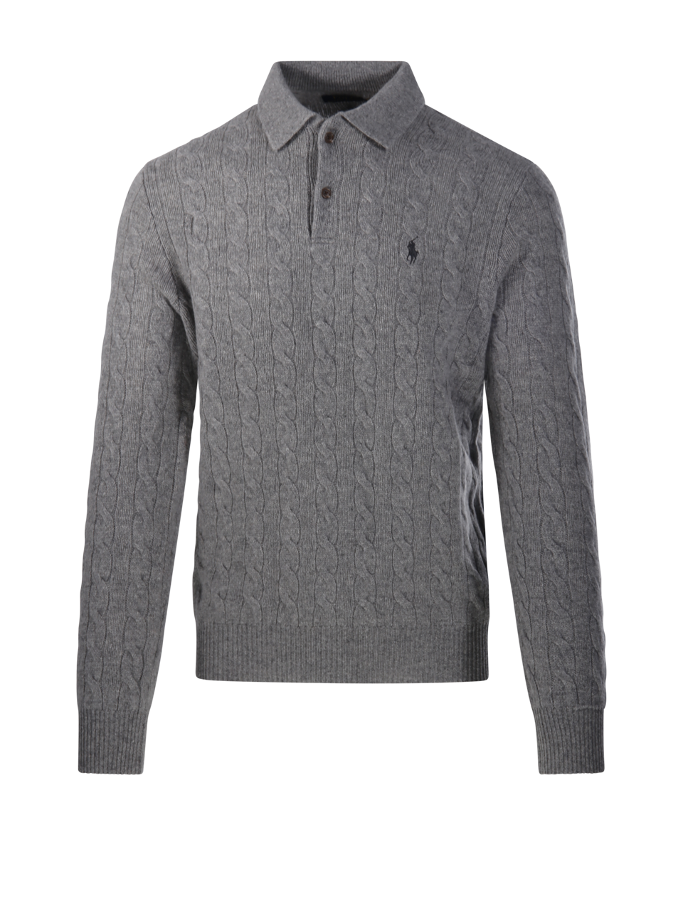 MEN RALPH LAUREN GREY WOOL POLO NECK SWEATER