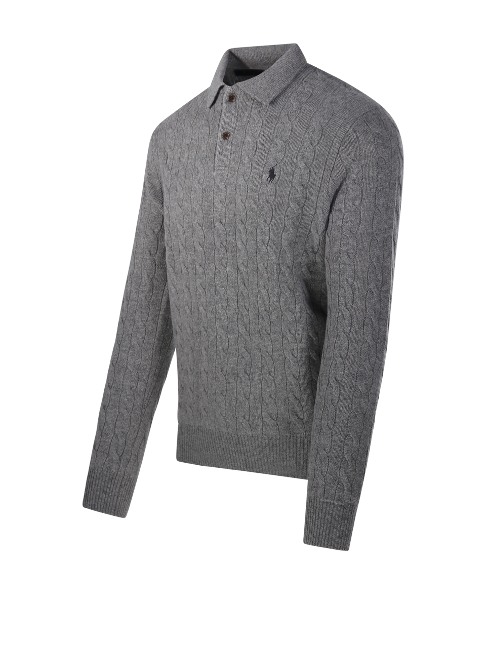 MEN RALPH LAUREN GREY WOOL POLO NECK SWEATER