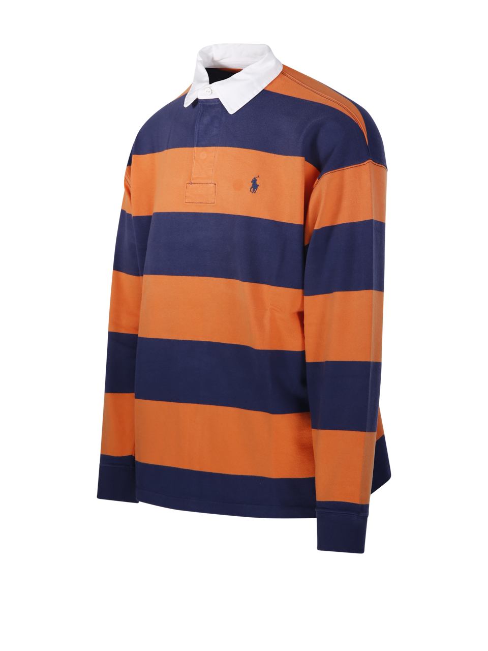 MEN RALPH LAUREN BLUE COTTON POLO NECK RUGBY SWEATSHIRT